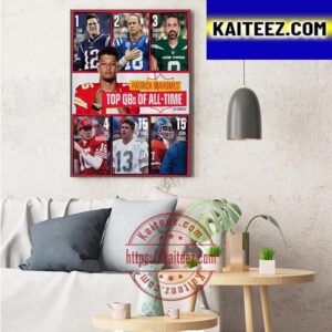 Patrick Mahomes II Is Top QBs Of All-Time In NFL Art Decor Poster Canvas