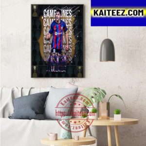 Pedri And Barcelona Are 2022-23 La Liga Champions Art Decor Poster Canvas