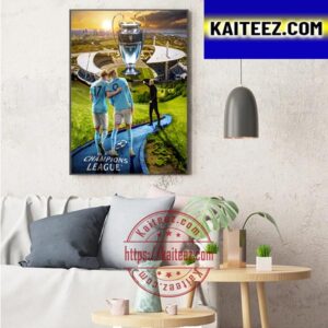 Pep Guardiola Leads Manchester City Back To The Champions League Final Art Decor Poster Canvas
