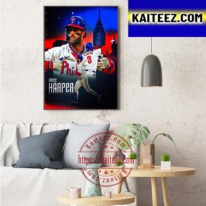Philadelphia Phillies Bryce Harper Is Back In MLB Art Decor Poster Canvas