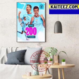 Rodrigo 200 Appearances With Manchester City Art Decor Poster Canvas