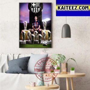 Sergio Busquets New 2022-23 La Liga Champions Is Nine Titles With Barcelona Art Decor Poster Canvas