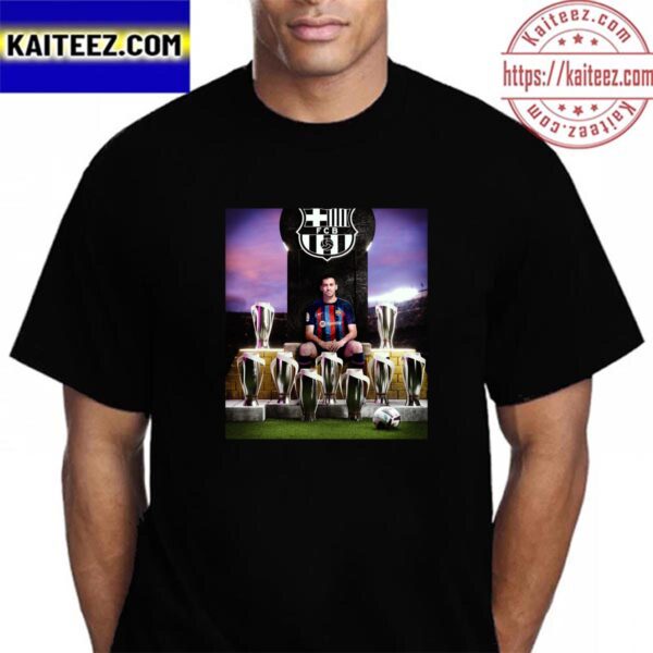 Sergio Busquets New 2022-23 La Liga Champions Is Nine Titles With Barcelona Vintage T-Shirt