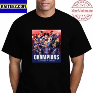The Champions Of Spain Barcelona Are Champions La Liga 2022-23 Vintage T-Shirt