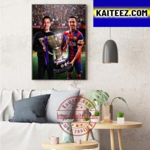 Xavi Brought La Liga Champions Back To Barcelona Art Decor Poster Canvas