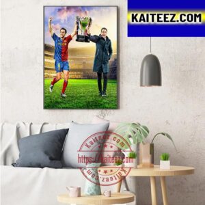Xavi Won La Liga As A Barcelona Player And Manager Art Decor Poster Canvas