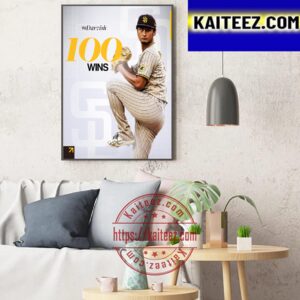 100 MLB Career Wins For Yu Darvish Art Decor Poster Canvas