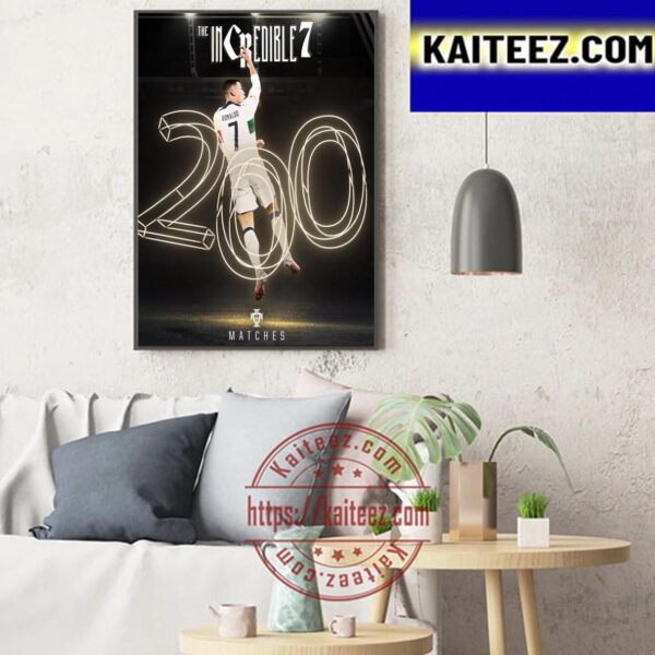 200 International Appearances For Cristiano Ronaldo Art Decor Poster Canvas