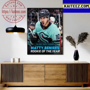 2023 Calder Memorial Trophy Winner Is Matty Beniers Rookie Of The Year Art Decor Poster Canvas