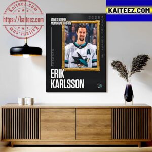 2023 James Norris Memorial Trophy Winner Is Erik Karlsson Art Decor Poster Canvas