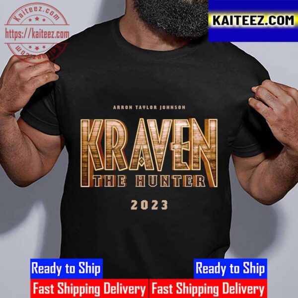 Aaron Taylor Johnson 2023 Kraven The Hunter Logo Vintage T-Shirt Movie Of Marvel Studios