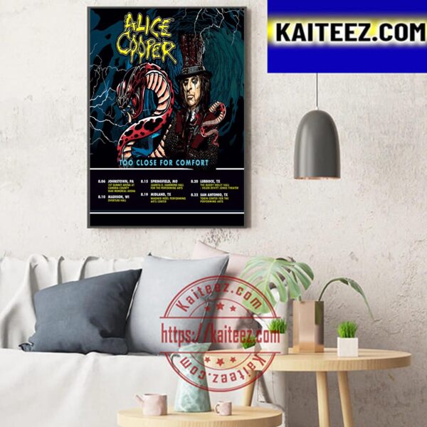 Alice Cooper Too Close For Comfort Tour Art Decor Poster Canvas