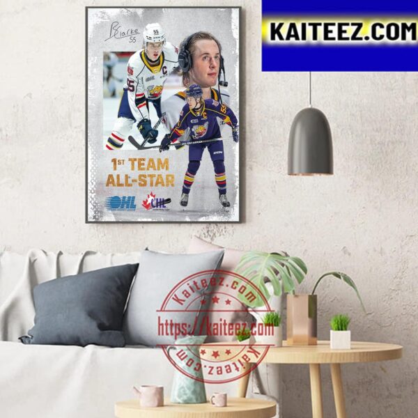Brandt Clarke 1st Team All-Star For Both OHL And CHL Art Decor Poster Canvas