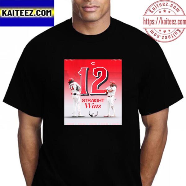 Cincinnati Reds 12 Straight Wins In MLB Vintage T-Shirt