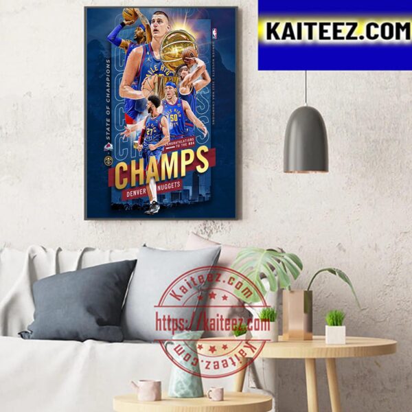 Congrats Denver Nuggets Are 2023 NBA Champions From Colorado Avalanche Art Decor Poster Canvas