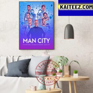 Congrats Manchester City Are The Champions League Winners 2022-2023 Art Decor Poster Canvas