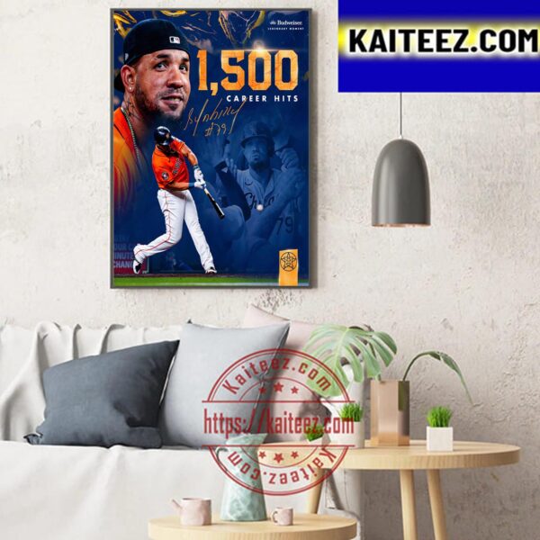 Congratulations To Jose 1500 Career Hits For Houston Astros In MLB Art Decor Poster Canvas