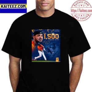 Congratulations To Jose 1500 Career Hits For Houston Astros In MLB Vintage T-Shirt