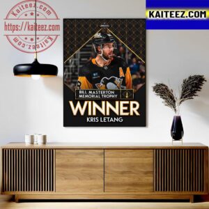 Congratulations To Kris Letang Is The 2023 Bill Masterton Memorial Trophy Winner Art Decor Poster Canvas