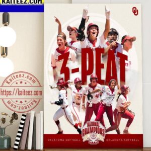 Congratulations to Oklahoma Softball 3-Peat National Champions 2023 Art Decor Poster Canvas