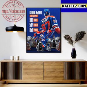 Connor McDavid In 569 Games Played Is Impressive Career Art Decor Poster Canvas