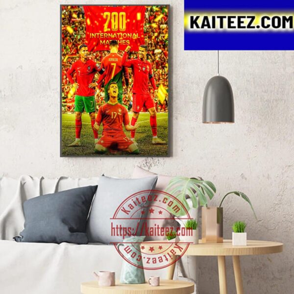 Cristiano Ronaldo 200 Internatinal Matches With Portugal Art Decor Poster Canvas