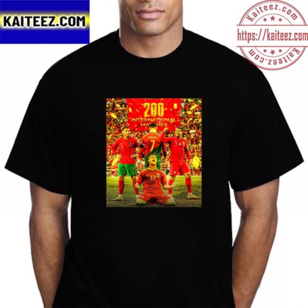 Cristiano Ronaldo 200 Internatinal Matches With Portugal Vintage T-Shirt