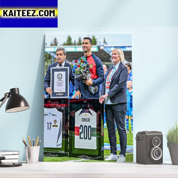 Cristiano Ronaldo Gets A Guinness World Record With 200 International Football Appearances Art Decor Poster Canvas