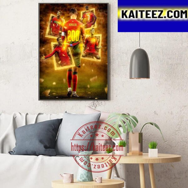 Cristiano Ronaldo Reached 200 Games With The National Team Of Portugal Art Decor Poster Canvas