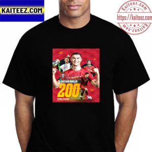 Cristiano Ronaldo Reaches 200 Portugal Appearances Football Vintage T-Shirt