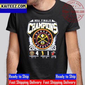 Denver Nuggets Wins 4-1 Miami Heat 2023 NBA Finals Champions Score Vintage T-Shirt