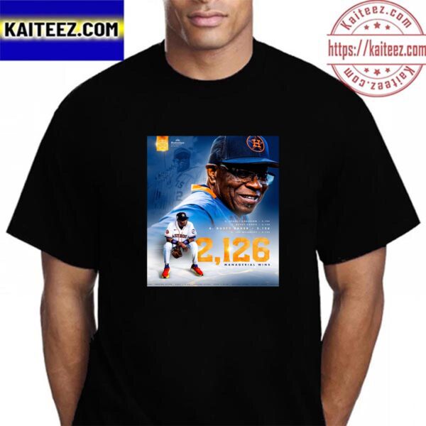 Dusty Baker Taking Over The 8th Spot With 2126 Managerial Wins Vintage T-Shirt