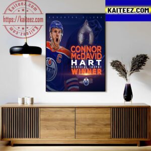 Edmonton Oilers Connor McDavid Is The Hart Memorial Trophy Winner 2023 Art Decor Poster Canvas