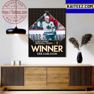 Erik Karlsson Is The 2023 James Norris Memorial Trophy For The Third Time Art Decor Poster Canvas