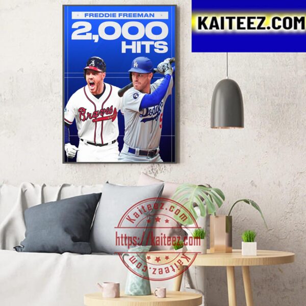 Freddie Freeman 2000 Hits In MLB Art Decor Poster Canvas