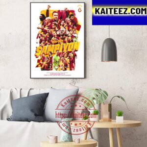 Galatasaray Champion Super Lig 2022-2023 Art Decor Poster Canvas