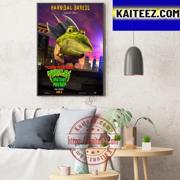 Hannibal Buress Is Genghis Frog In Teenage Mutant Ninja Turtles Mutant Mayhem Art Decor Poster Canvas