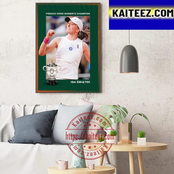 Iga Swiatek Becomes French Open Womens Champion 2023 Art Decor Poster Canvas