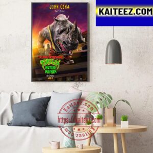 John Cena Is Rocksteady In Teenage Mutant Ninja Turtles Mutant Mayhem Art Decor Poster Canvas