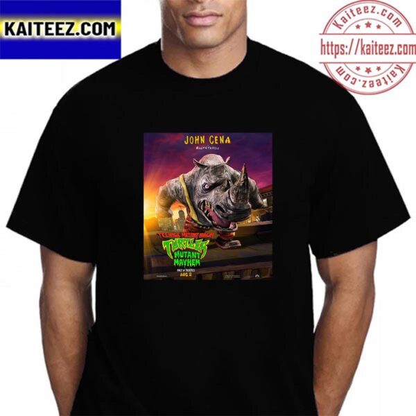 John Cena Is Rocksteady In Teenage Mutant Ninja Turtles Mutant Mayhem Vintage T-Shirt