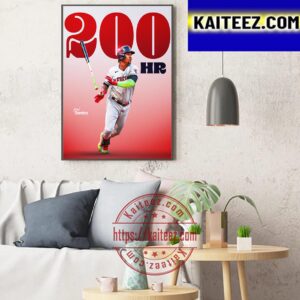 Jose Ramirez 200 HR In Career MLB Cleveland Guardians Art Decor Poster Canvas