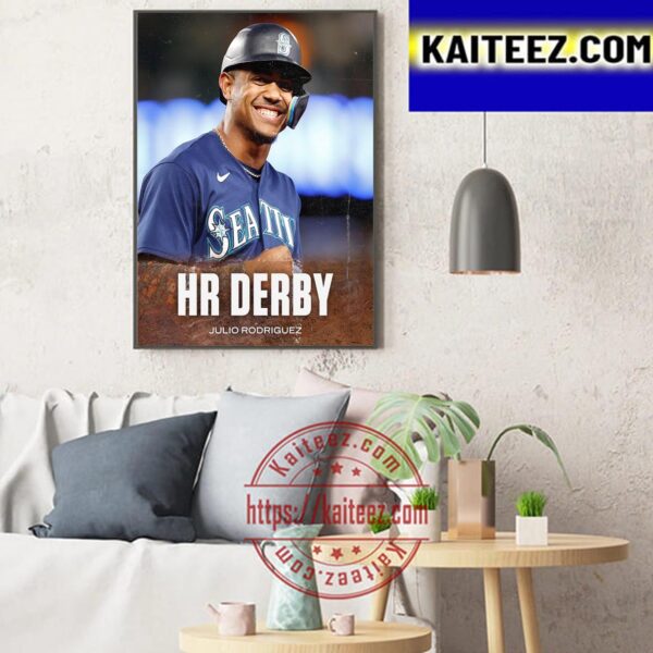 Julio Rodriguez Home Run Derby In Seattle Art Decor Poster Canvas