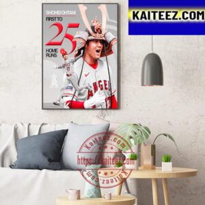 Los Angeles Angels Shohei Ohtani First To 25 Home Runs In MLB Art Decor Poster Canvas