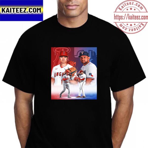 Los Angeles Angels Vs Texas Rangers Take The Mound In A Divisional Showdown Vintage T-Shirt