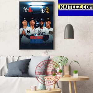 MLB Baseball Night In America Teams Matchup Art Decor Poster Canvas