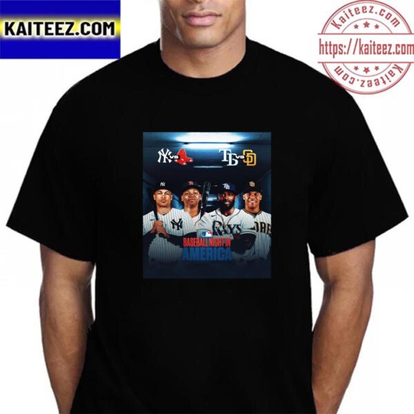 MLB Baseball Night In America Teams Matchup Vintage T-Shirt