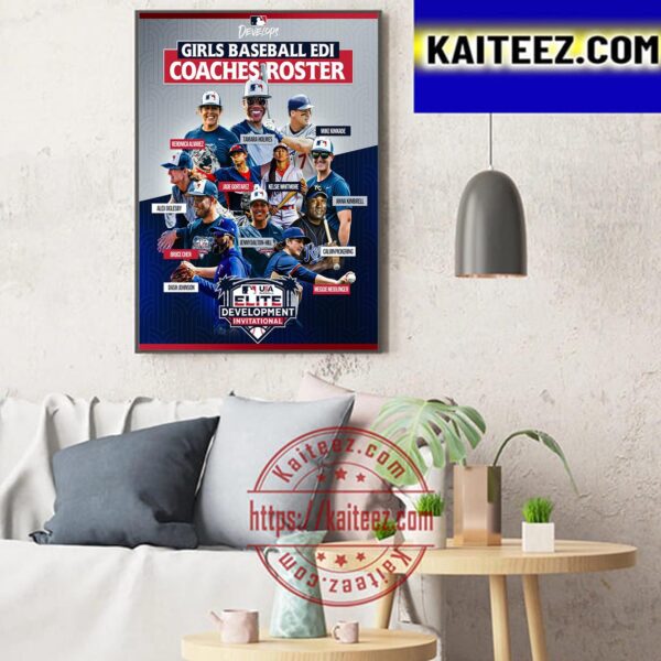 MLB Develops Introducing The 2023 Girls Baseball EDI Coaches Roster Art Decor Poster Canvas