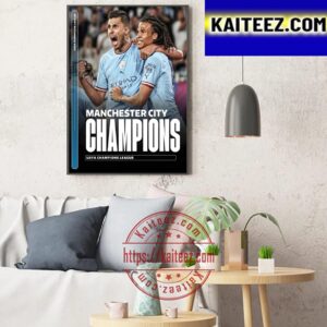 Manchester City Are The Champions Of Europe UEFA Champions League Winners 2022-2023 Art Decor Poster Canvas
