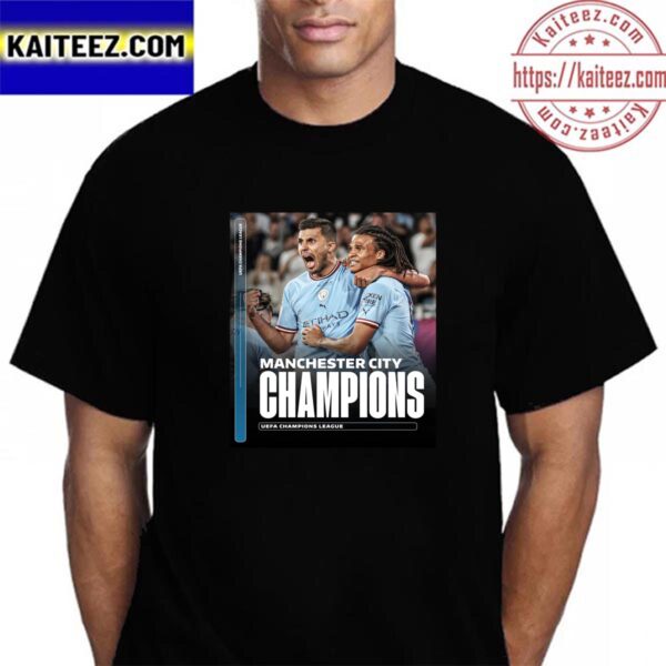 Manchester City Are The Champions Of Europe UEFA Champions League Winners 2022-2023 Vintage T-Shirt