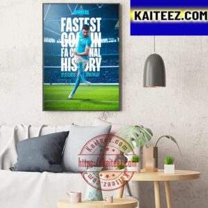 Manchester City Ilkay Gundogan Is The Fastest Goal In FA Cup Final History Art Decor Poster Canvas